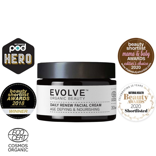 Daily Renew Facial Cream  30ml - Travel Size -  Evolve Organic Beauty