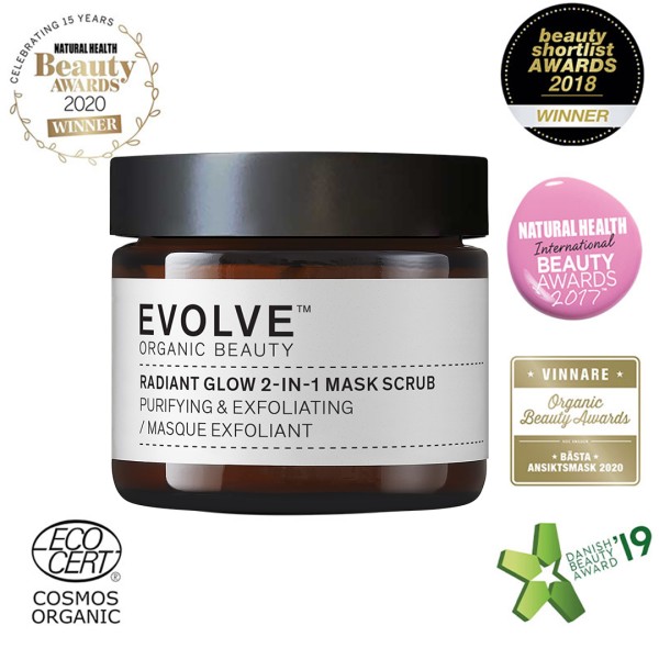 Radiant Glow 2-in-1 Mask Scrub 60ml - Evolve Organic Beauty