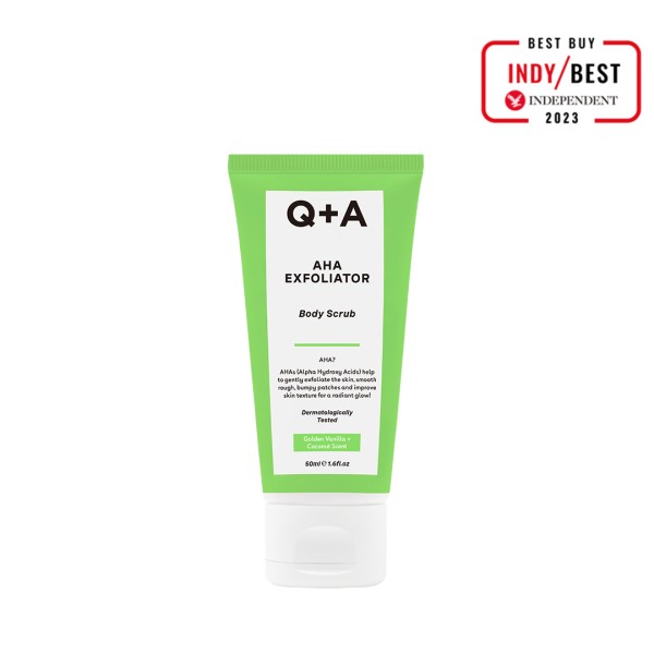 Q+A AHA Exfoliator Body Scrub 50ml -Travel Size